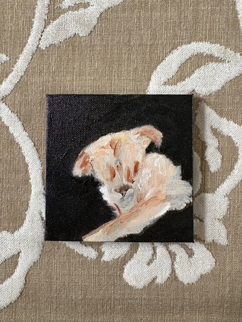 Mini Original Hand Painted Abstract Dog